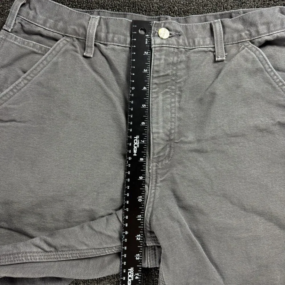 Carhartt Flannel Lined Dungaree Pants Size 34X30 Gray B111 GVL Workwear